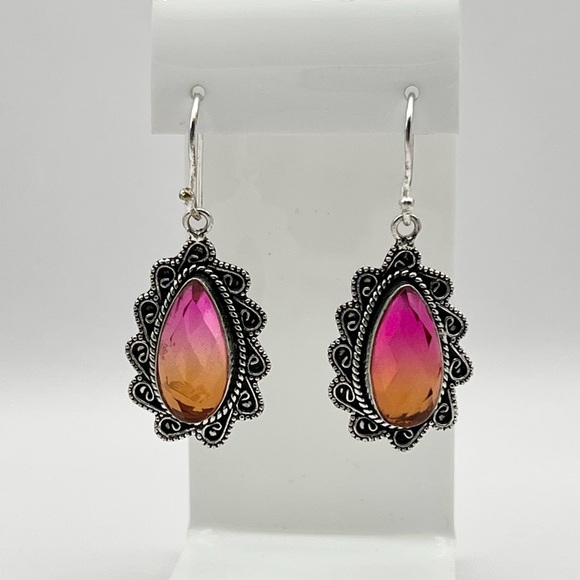 BI COLOR TOURMALINE EARRINGS - Picture 11 of 13